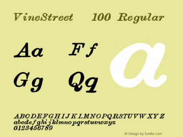 VineStreet   100 Regular Version 001.000 ;com.myfonts.proportional-lime.vine-street.bold-italic.wfkit2.3FH6 Font Sample