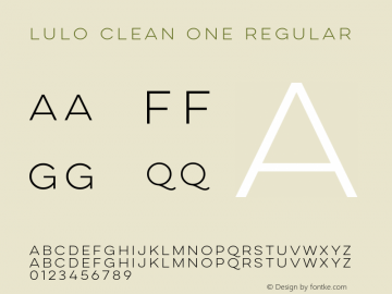 Lulo Clean One Regular Version 1.000;com.myfonts.easy.yellow-design.lulo-clean.one.wfkit2.version.4hGC图片样张