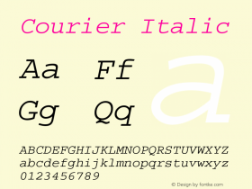 Courier Italic Version 1.3 (Hewlett-Packard)图片样张