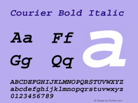 Courier Bold Italic Version 1.3 (Hewlett-Packard)图片样张