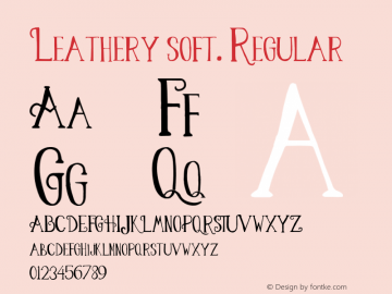 Leathery soft. Regular 1.000 Font Sample