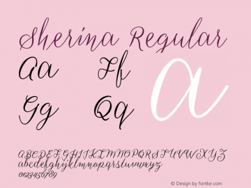 Sherina Regular Version 1.000 Font Sample