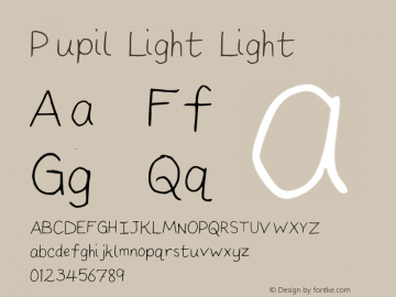 Pupil Light Light Version 2 Font Sample