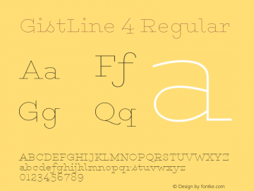 GistLine 4 Regular Version 1.000;com.myfonts.easy.yellow-design.gist.upright-line-black.wfkit2.version.46hT图片样张