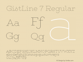 GistLine 7 Regular Version 1.000;com.myfonts.easy.yellow-design.gist.upright-line-light.wfkit2.version.46hX图片样张