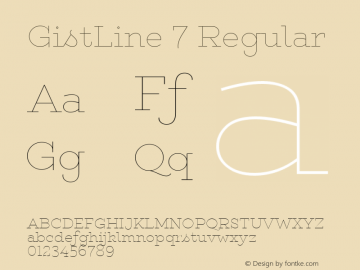 GistLine 7 Regular Version 1.000;com.myfonts.easy.yellow-design.gist.upright-line-light.wfkit2.version.46hX Font Sample