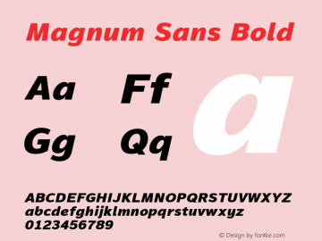 Magnum Sans Bold Version 1.000;com.myfonts.fontmesa.magnum-sans.heavy-ital.wfkit2.4fpY图片样张