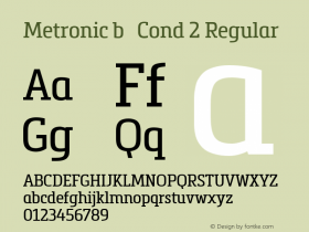 Metronic b   Cond 2 Regular Version 1.000;com.myfonts.easy.mostardesign.metronic-slab-narrow.regular.wfkit2.version.46VV Font Sample