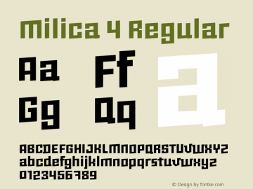 Milica 4 Regular Version 1.002 Copyright (c) 2012-2013 PeGGO. All rights reserved.;com.myfonts.easy.peggo.milica.bold.wfkit2.version.3V22图片样张