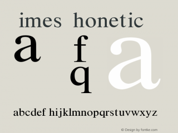 Times PhoneticIPA Version 001.000图片样张