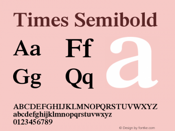 Times Semibold Version 001.000 Font Sample