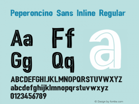 Peperoncino Sans Inline Regular Version 1.000;PS 001.000;hotconv 1.0.70;makeotf.lib2.5.58329 DEVELOPMENT;com.myfonts.resistenza.peperoncino-sans.inline.wfkit2.4dFR Font Sample