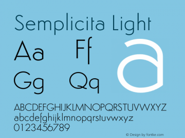 Semplicita Light Version 2.400 Font Sample