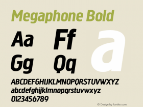 Megaphone Bold Version 1.001;com.myfonts.redrooster.megaphone.italic.wfkit2.3drv Font Sample