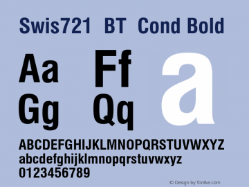 Swis721  BT  Cond Bold Version 1.01 emb4-OT;com.myfonts.easy.bitstream.swiss-721.bold-condensed.wfkit2.version.2fpz图片样张