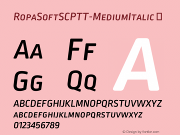 RopaSoftSCPTT-MediumItalic ☞ Version 1.001; build 0001;com.myfonts.easy.lettersoup.ropa-soft-pro.sc-medium-italic.wfkit2.version.4hSC图片样张