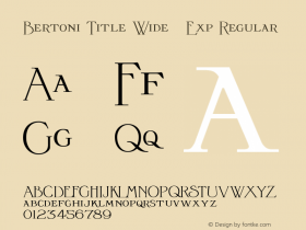 Bertoni Title Wide   Exp Regular Version 1.000 2010 initial release;com.myfonts.gatf.bertoni.title-wide-expanded-regular.wfkit2.3oCP图片样张