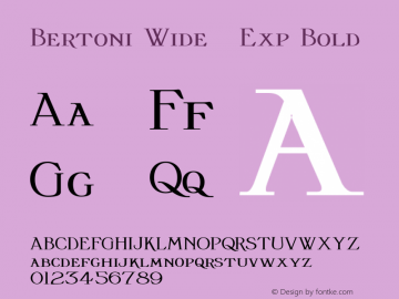 Bertoni Wide   Exp Bold Version 1.000 2010 initial release;com.myfonts.gatf.bertoni.wide-expanded-bold.wfkit2.3oDm图片样张