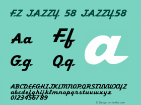 FZ JAZZY 58 JAZZY58 Version 1.000 Font Sample