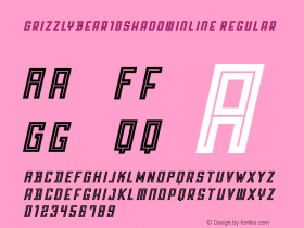 GrizzlyBear10ShadowInline Regular Version 001.001 ;com.myfonts.matchandkerosene.grizzly-bear.shadow-inline-italic.wfkit2.3CHW Font Sample