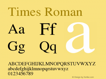 Times Roman Version 002.000 Font Sample