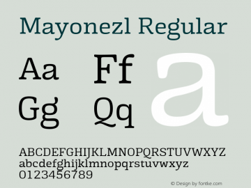 Mayonezl Regular 1.000;com.myfonts.sardiez.mayonez.light.wfkit2.45Fc Font Sample