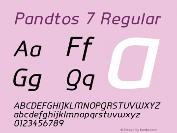 Pandtos 7 Regular Version 1.004;com.myfonts.dayflash.pandtos.medium-italic.wfkit2.3xhE Font Sample