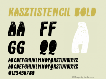 KASZTISTENCIL Bold Version 1.000;com.myfonts.borutta.wood-type-collection-2.k-stencil-italic.wfkit2.4382 Font Sample