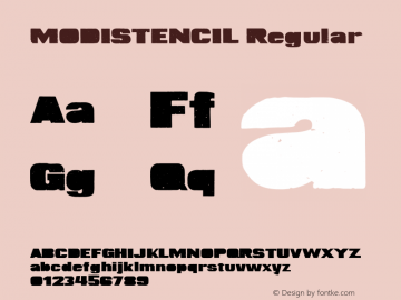 MODISTENCIL Regular 1.000;com.myfonts.borutta.wood-type-collection-2.mo-stencil.wfkit2.437Q Font Sample