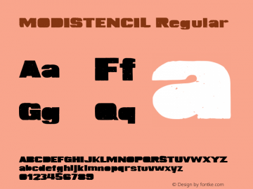 MODISTENCIL Regular 1.000;com.myfonts.borutta.wood-type-collection-2.mo-stencil.wfkit2.437Q图片样张