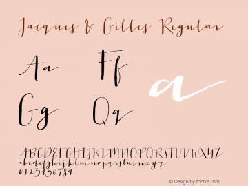 Jacques & Gilles Regular Version 1.000;com.myfonts.easy.emily-lime.jacques-and-gilles.regular.wfkit2.version.3NJB图片样张