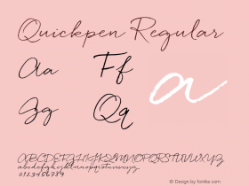 Quickpen Regular Version 1.000;com.myfonts.easy.trial-by-cupcakes.quickpen.regular.wfkit2.version.4cEq图片样张