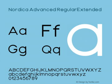 Nordica Advanced RegularExtended Version 1.07 Font Sample