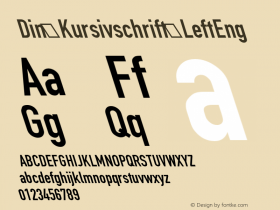 Din Kursivschrift LeftEng Version 1.07 Font Sample