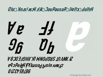 Din Kursivschrift Condensed Italic Polish Version 1.07 Font Sample