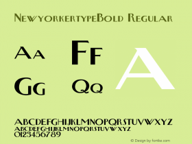 NewyorkertypeBold Regular Macromedia Fontographer 4.1 1/11/98 Font Sample