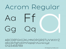 Acrom Regular Version 1.000;PS 001.000;hotconv 1.0.70;makeotf.lib2.5.58329;com.myfonts.easy.northernblock.acrom.light.wfkit2.version.46RR Font Sample