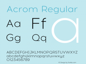 Acrom Regular Version 1.000;PS 001.000;hotconv 1.0.70;makeotf.lib2.5.58329;com.myfonts.easy.northernblock.acrom.light.wfkit2.version.46RR Font Sample