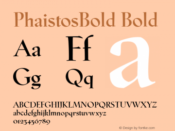 PhaistosBold Bold Version 001.001图片样张