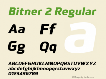 Bitner 2 Regular Version 1.000;PS 001.000;hotconv 1.0.56;makeotf.lib2.0.21325;com.myfonts.northernblock.bitner.extra-bold-italic.wfkit2.4c3w Font Sample