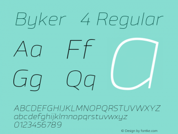 Byker   4 Regular Version 1.000;PS 001.000;hotconv 1.0.70;makeotf.lib2.5.58329;com.myfonts.easy.northernblock.byker.ultra-light-italic.wfkit2.version.4jZJ图片样张