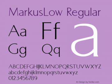 MarkusLow Regular 1.000;com.myfonts.northernblock.markus-low.regular.wfkit2.3rhj Font Sample