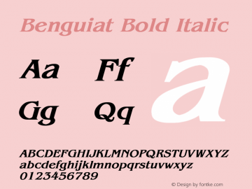 Benguiat Bold Italic Converted from D:\FONTTEMP\BENGUIA0.BF1 by ALLTYPE Font Sample