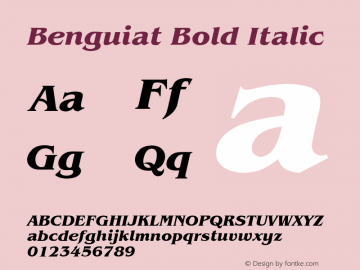 Benguiat Bold Italic V.1.0图片样张