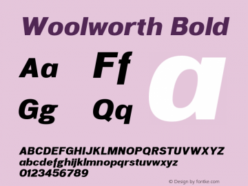 Woolworth Bold Version 1.000;PS 002.000;hotconv 1.0.70;makeotf.lib2.5.58329;com.myfonts.northernblock.woolworth.extrabold-italic.wfkit2.4eXq图片样张