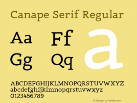 Canape Serif Regular Version 1.000图片样张