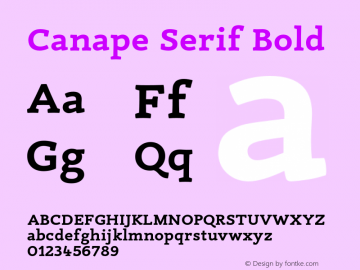 Canape Serif Bold Version 1.000图片样张