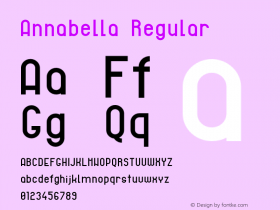 Annabella Regular Version 1.000;PS 001.000;hotconv 1.0.70;makeotf.lib2.5.58329 Font Sample