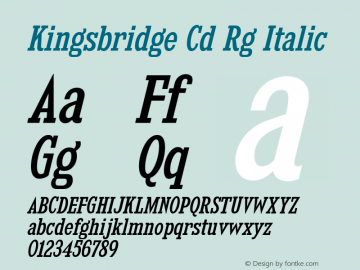 Kingsbridge Cd Rg Italic Version 1.000图片样张