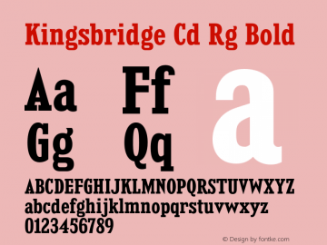 Kingsbridge Cd Rg Bold Version 1.000图片样张